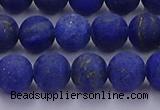 CLA72 15.5 inches 8mm round matte lapis lazuli beads wholesale