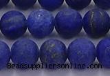 CLA73 15.5 inches 10mm round matte lapis lazuli beads wholesale