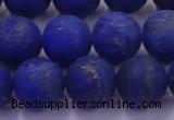 CLA74 15.5 inches 12mm round matte lapis lazuli beads wholesale