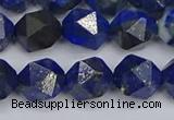 CLA87 15.5 inches 8mm faceted nuggets dyed lapis lazuli beads