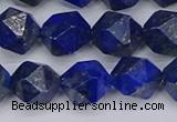 CLA88 15.5 inches 10mm faceted nuggets dyed lapis lazuli beads