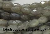 CLB10 16 inches 8*12mm faceted rice labradorite gemstone beads