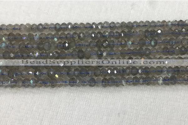 CLB1020 15.5 inches 2*4mm faceted rondelle labradorite gemstone beads