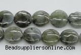 CLB105 15.5 inches 12mm flat round labradorite gemstone beads wholesale