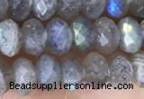 CLB1052 15.5 inches 4*6mm faceted rondelle labradorite gemstone beads