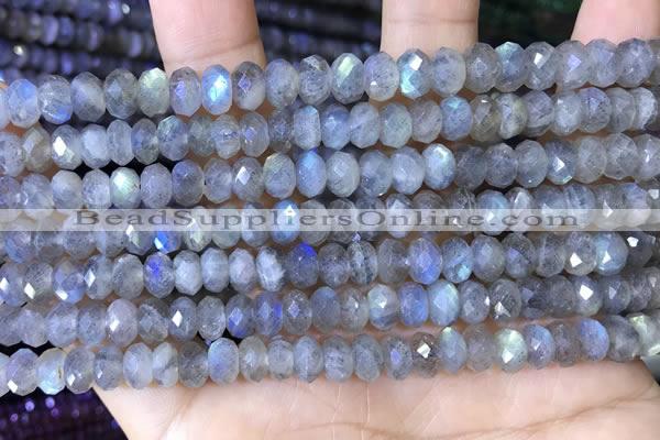 CLB1053 15.5 inches 5*8mm faceted rondelle labradorite gemstone beads