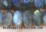 CLB1054 15.5 inches 6*10mm faceted rondelle labradorite gemstone beads