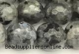 CLB1133 15 inches 12mm faceted round black labradorite beads