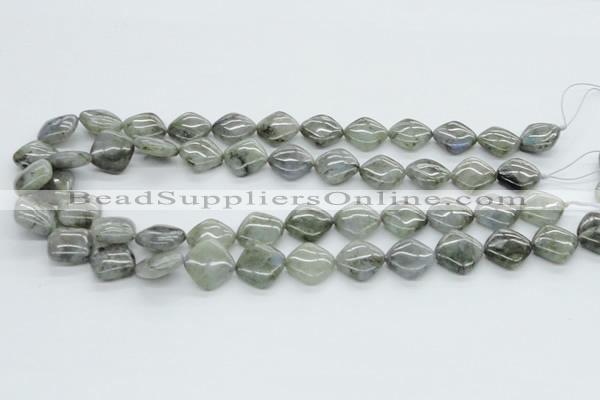 CLB118 15.5 inches 14*14mm diamond labradorite gemstone beads wholesale