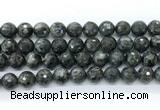 CLB1213 15.5 inches 10mm faceted round black labradorite gemstone beads