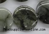 CLB138 15.5 inches 25mm flat round labradorite gemstone beads