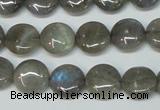 CLB169 15.5 inches 14mm flat round labradorite gemstone beads