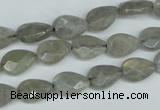 CLB183 15.5 inches 8*12mm faceted flat teardrop labradorite beads