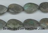 CLB185 15.5 inches 13*18mm faceted flat teardrop labradorite beads