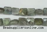 CLB198 15.5 inches 8*8mm faceted square labradorite beads