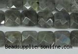 CLB200 15.5 inches 12*12mm faceted square labradorite beads