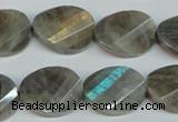 CLB202 15.5 inches 15*20mm faceted & twisted oval labradorite beads