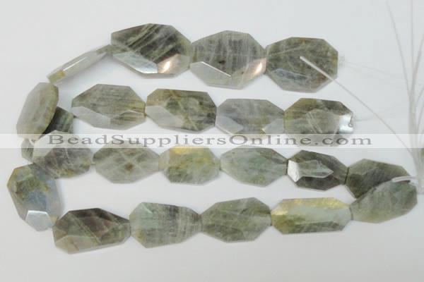 CLB207 15.5 inches 20-30mm*30-38mm faceted freeform labradorite beads