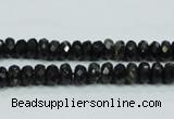 CLB302 15.5 inches 3*6mm faceted rondelle black labradorite beads