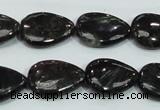 CLB316 15.5 inches 13*18mm flat teardrop black labradorite beads