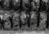 CLB324 15.5 inches 12*20mm faceted rondelle black labradorite beads