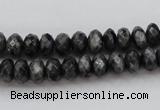 CLB330 15.5 inches 5*8mm faceted rondelle black labradorite beads