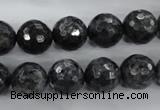 CLB362 15.5 inches 10mm faceted round black labradorite beads wholesale