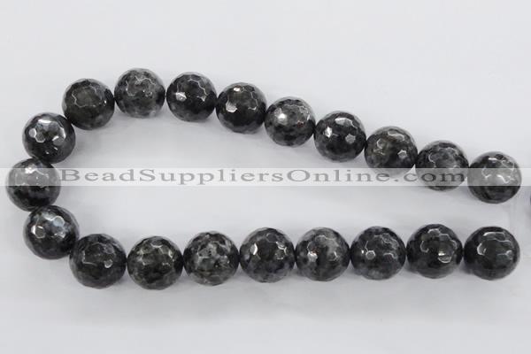 CLB366 15.5 inches 18mm faceted round black labradorite beads wholesale