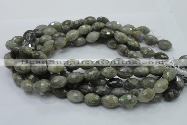 CLB37 15.5 inches 13*18mm faceted rice labradorite gemstone beads