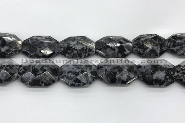 CLB380 24*32mm - 25*35mm faceted octagonal black labradorite beads