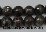 CLB404 15.5 inches 12mm faceted round grey labradorite beads