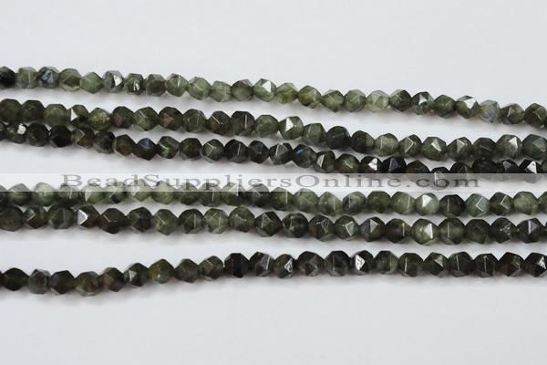 CLB451 15 inches 6mm faceted nuggets labradorite gemstone beads