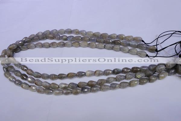 CLB501 15.5 inches 6*10mm faceted teardrop labradorite beads