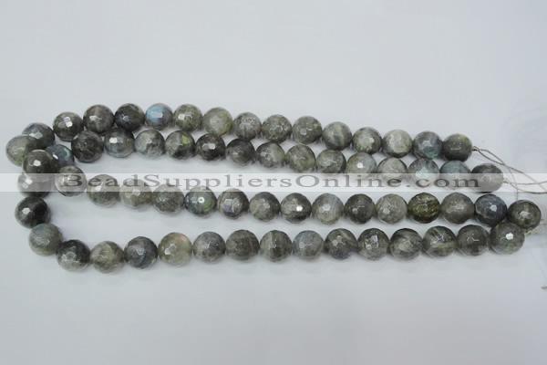 CLB514 15.5 inches 12mm faceted round labradorite gemstone beads