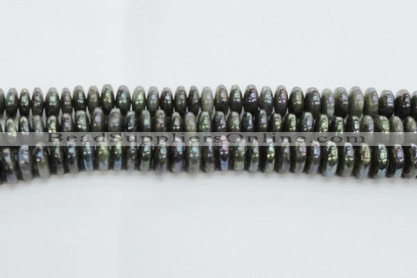 CLB621 15.5 inches 6*14mm rondelle AB-color labradorite beads