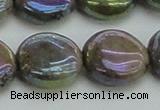 CLB638 15.5 inches 16mm flat round AB-color labradorite beads