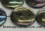 CLB642 15.5 inches 30mm flat round AB-color labradorite beads