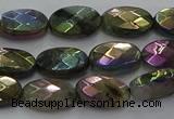 CLB674 15.5 inches 8*12mm faceted oval AB-color labradorite beads