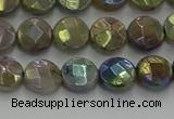 CLB676 15.5 inches 8mm faceted coin AB-color labradorite beads