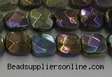 CLB685 15.5 inches 8mm faceted square AB-color labradorite beads