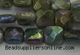 CLB686 15.5 inches 10mm faceted square AB-color labradorite beads