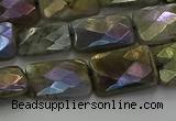 CLB697 15.5 inches 12*16mm faceted rectangle AB-color labradorite beads