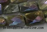 CLB698 15.5 inches 13*18mm faceted rectangle AB-color labradorite beads