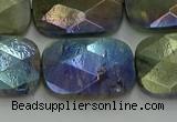 CLB707 15.5 inches 18*25mm faceted rectangle AB-color labradorite beads