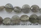 CLB741 15.5 inches 8mm faceted coin labradorite gemstone beads