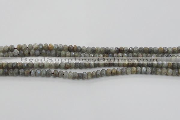 CLB756 15.5 inches 4*6mm faceted rondelle AB-color labradorite beads