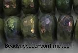 CLB762 15.5 inches 10*18mm faceted rondelle AB-color labradorite beads