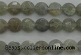 CLB87 15.5 inches 6mm faceted coin labradorite beads wholesale