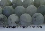 CLB875 15.5 inches 12mm round matte labradorite gemstone beads