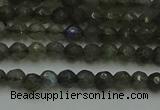 CLB900 15.5 inches 4mm faceted round labradorite gemstone beads